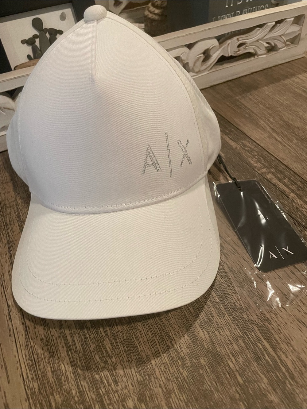 Armani Exchange White A|X Logo Baseball Cap